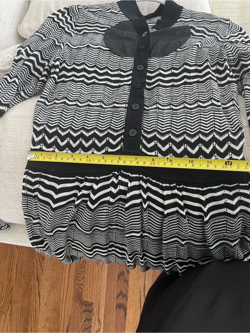 Missoni Black and White Zigzag Long-Sleeve Knit Dress - Picture 12 of 17
